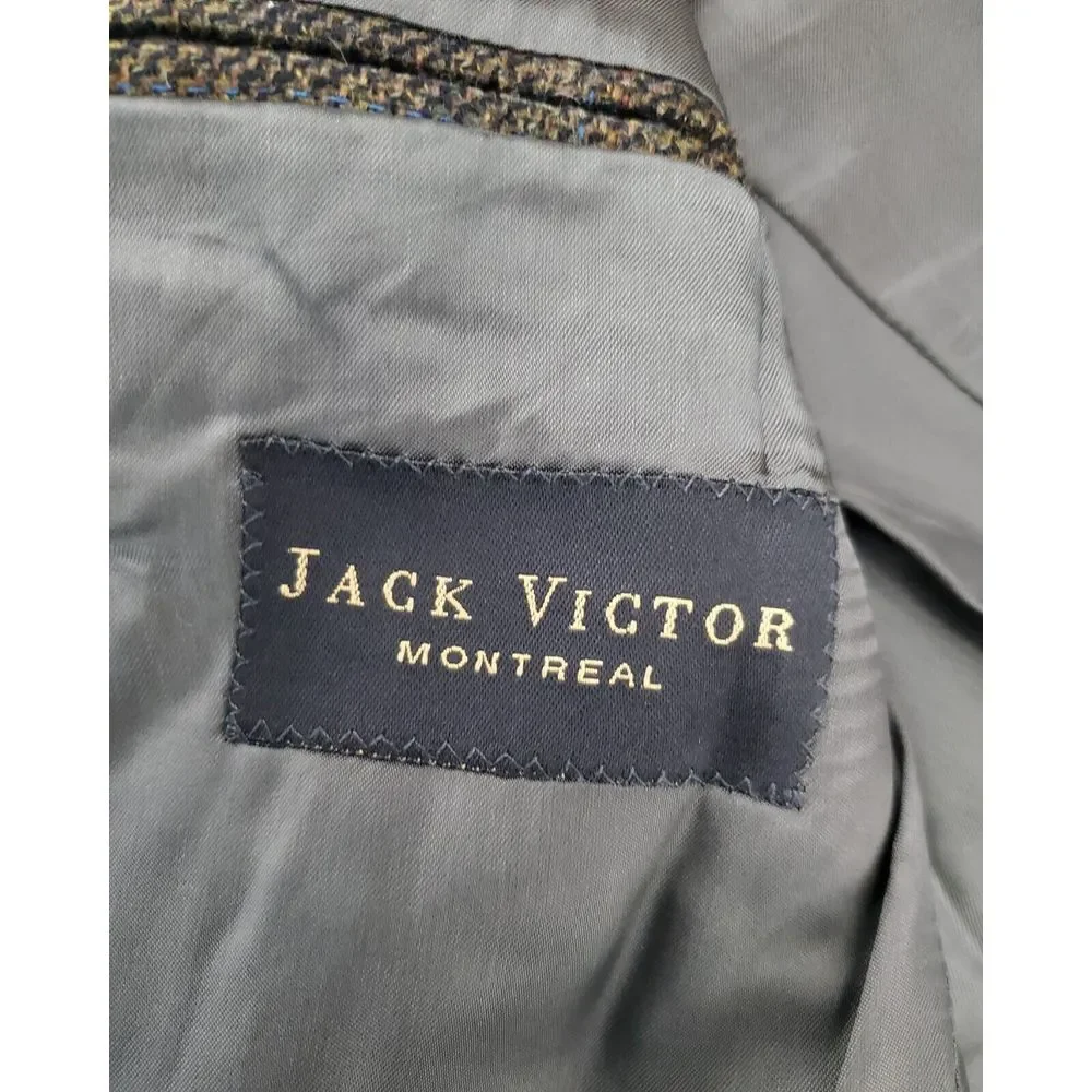Made In Canada Jack‎ Victor Mens Sport Coat 43R Brown Wondowpane Tweed Jacket
